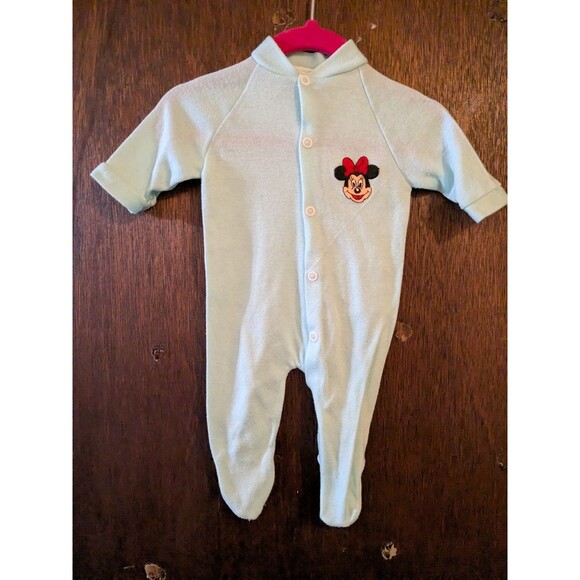 Vintage Mickey & Pals Small 0-12lbs Minnie Mouse Footed One Piece - Picture 1 of 4